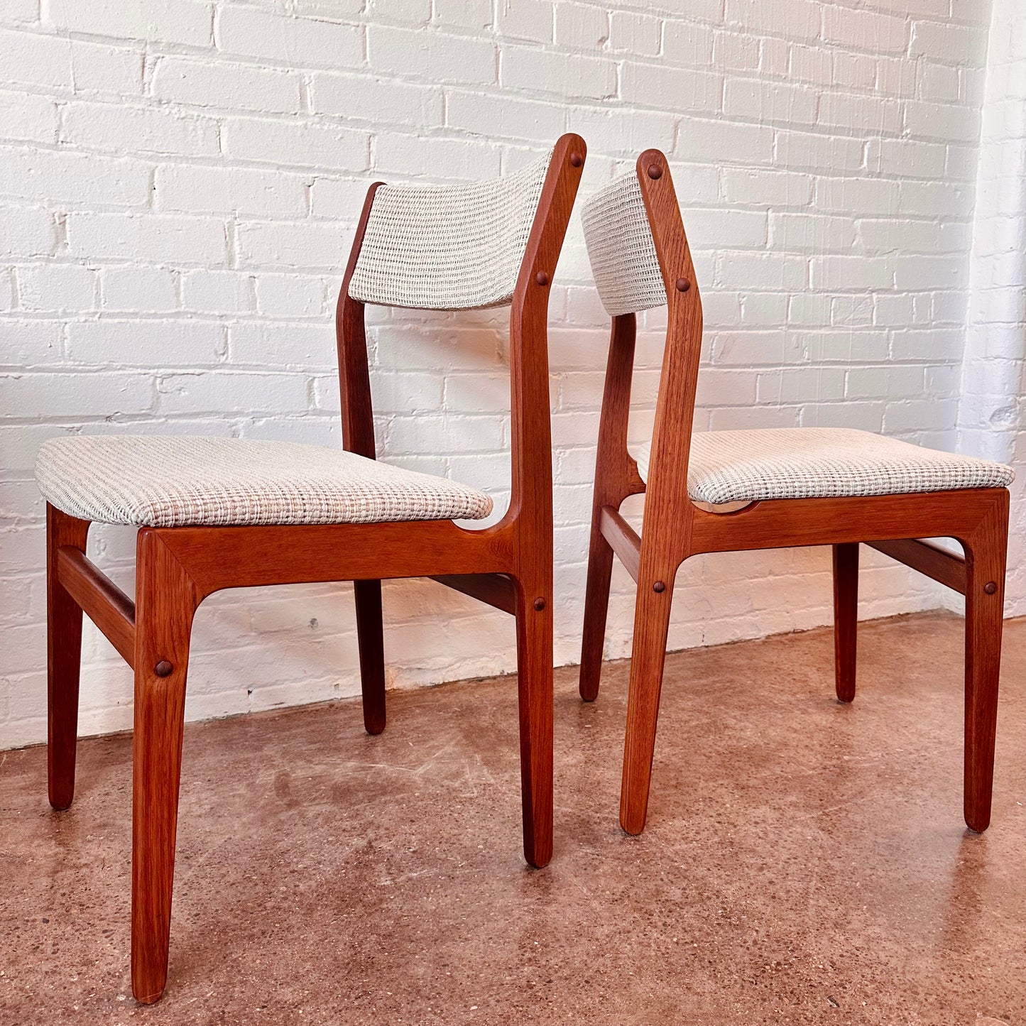 RESTORED D-SCAN DANISH TEAK DINING CHAIRS - SET OF 4