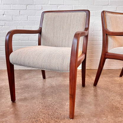 RESTORED VINTAGE DUNBAR WALNUT ACCENT CHAIRS