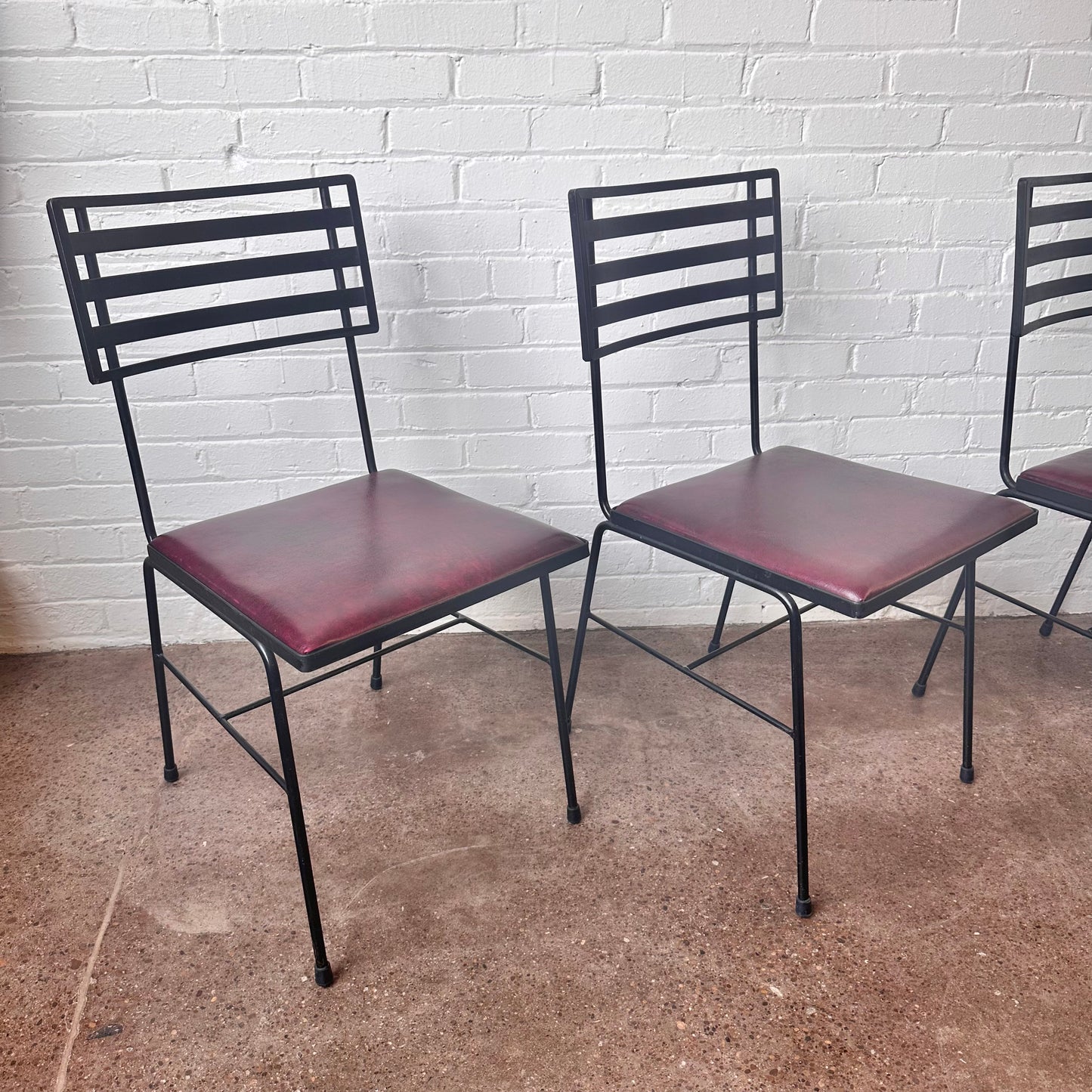 TONY PAUL STYLE WROUGHT IRON OUTDOOR CHAIRS - SET OF 4