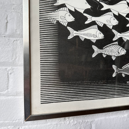 FRAMED MC ESCHER "SKY AND WATER" PRINT