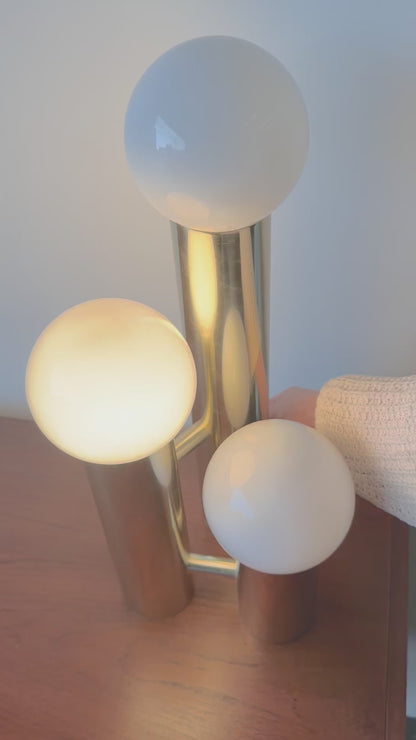 GUSTAVO MARTINEZ GOLD THREE PILLAR LAMP