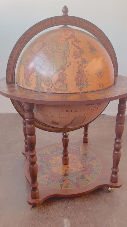 GLOBE BAR CART ON WHEELS MADE IN ITALY