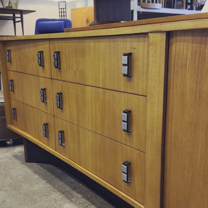 RS ASSOCIATES TEAK TAMBOUR DOOR CREDENZA