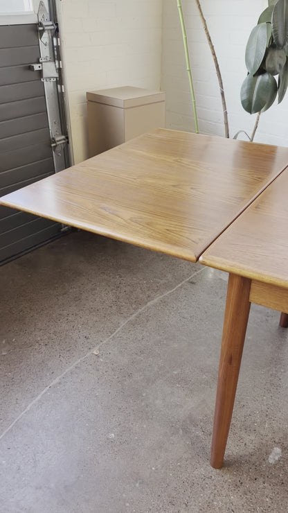 DANISH TEAK DINING TABLE 105” EXPANDABLE & REFINISHED