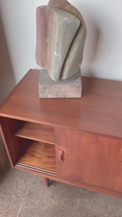 CLAUSEN AND SON DANISH MODERN TEAK CREDENZA WITH BYPASS DOORS