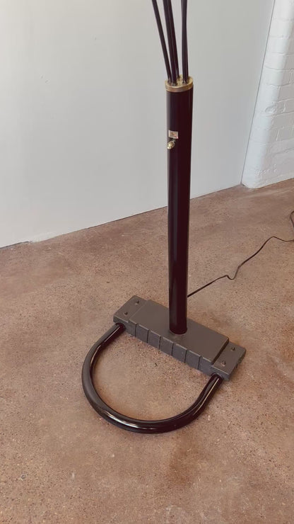 MID-CENTURY BLACK 5 LIGHT ARC LAMP
