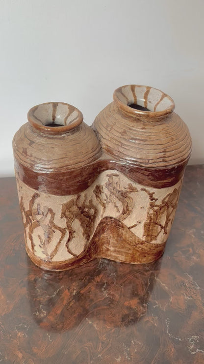 VINTAGE CONJOINED VESSEL STUDIO POTTERY