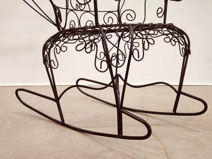 JOHN SALTERINI IRON PEACOCK ROCKING CHAIR