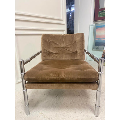 CHROME FAUX BAMBOO ARM CHAIRS - PAIR
