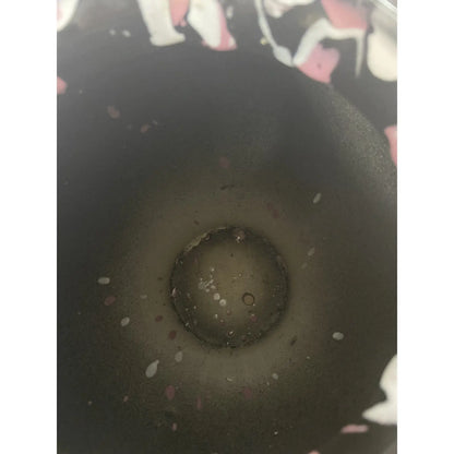 1980S CERAMIC VASE IN BLACK & PINK POST MODERN STYLE
