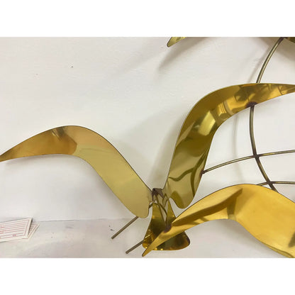 CURTIS JERE ROUND BRASS BIRD WALL HANGING