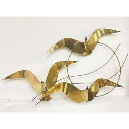 CURTIS JERE ROUND BRASS BIRD WALL HANGING
