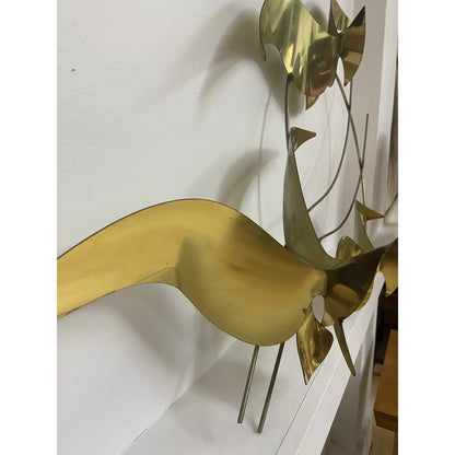 CURTIS JERE ROUND BRASS BIRD WALL HANGING