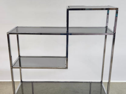 SMOKED GLASS & CHROME ETAGERE SHELF