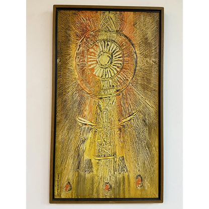 VAN HOOPLE ABSTRACT IMPASTO OIL PAINTING FRAMED