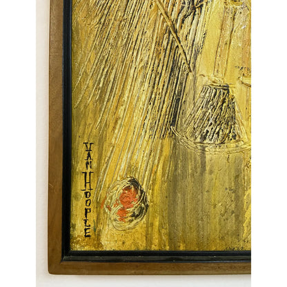 VAN HOOPLE ABSTRACT IMPASTO OIL PAINTING FRAMED