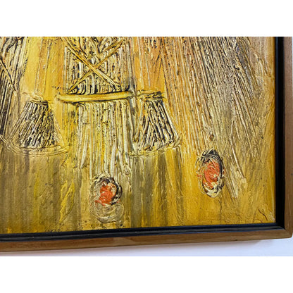 VAN HOOPLE ABSTRACT IMPASTO OIL PAINTING FRAMED