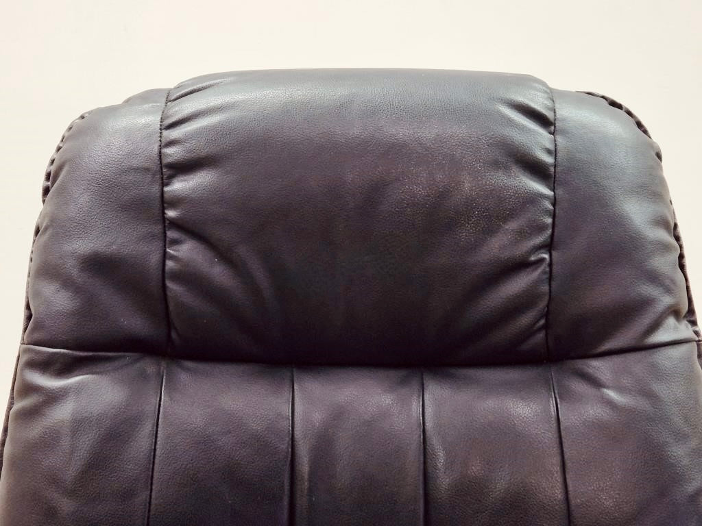 VINTAGE EURO BLACK LEATHER SWIVEL RECLINER CHAIR MiMO Decor