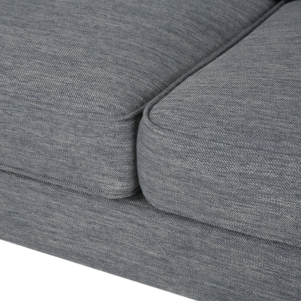 CONTEMPORARY FLARED ARM FABRIC SOFA - CHARCOAL