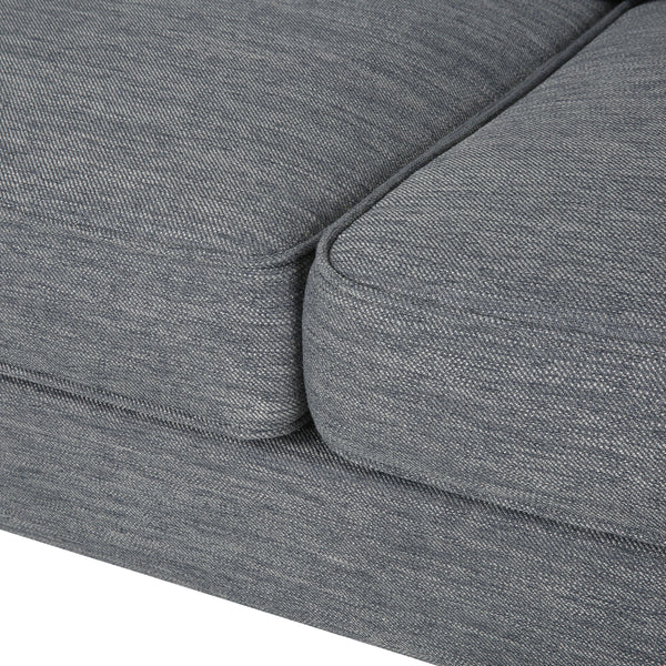 CONTEMPORARY CHARCOAL FABRIC SOFA WITH FLARED ARMS