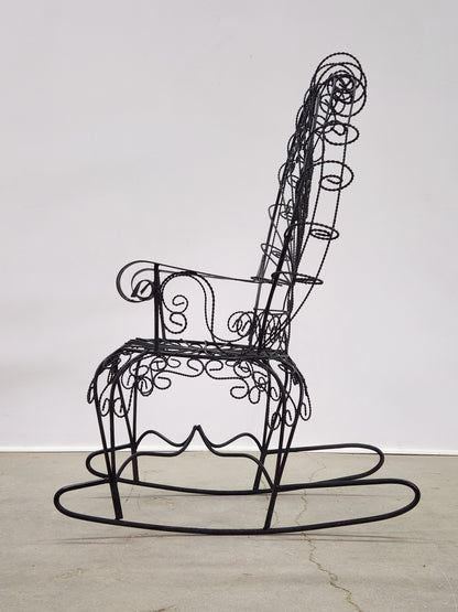 JOHN SALTERINI IRON PEACOCK ROCKING CHAIR