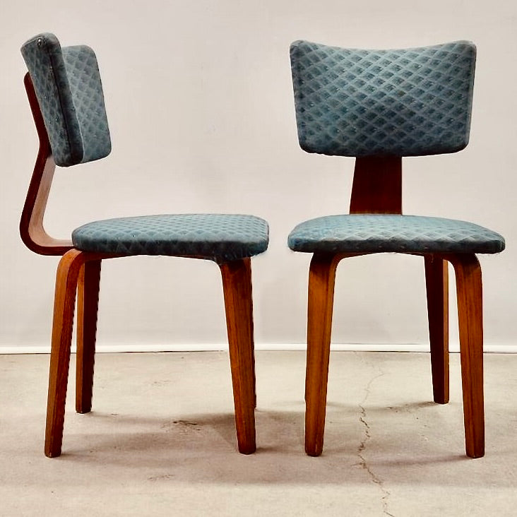COR ALONS 1950 BENTWOOD PLY ACCENT CHAIRS PAIR