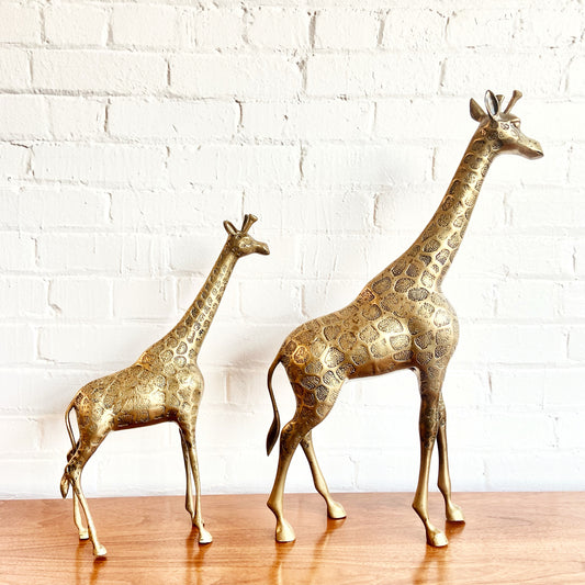 MCM BRASS GIRAFFE DECOR - PAIR