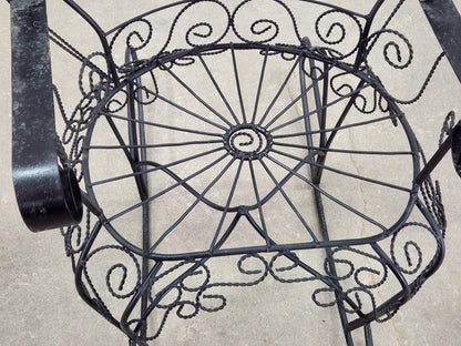 JOHN SALTERINI IRON PEACOCK ROCKING CHAIR
