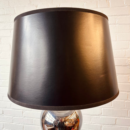 MCM BLACK SHADE CHROME BALL LAMP