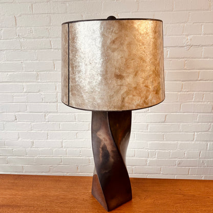 MICA BLACK TWIST TABLE LAMP WITH TRANSLUCENT SHADE