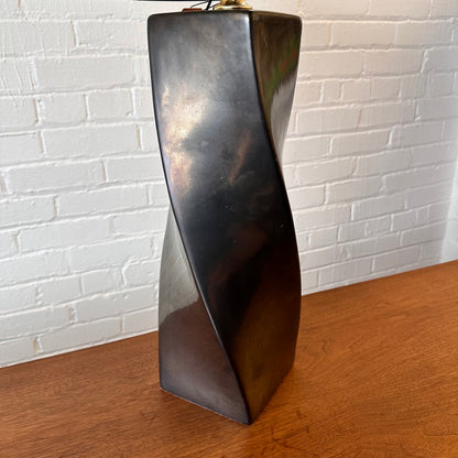 MICA BLACK TWIST TABLE LAMP WITH TRANSLUCENT SHADE