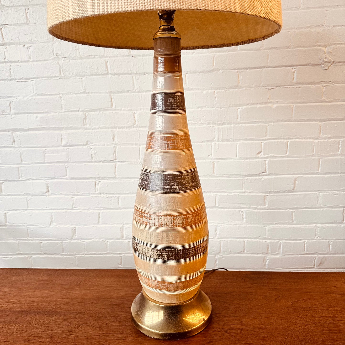 BITOSSI LARGE MCM CERAMIC STRIPED TABLE LAMP