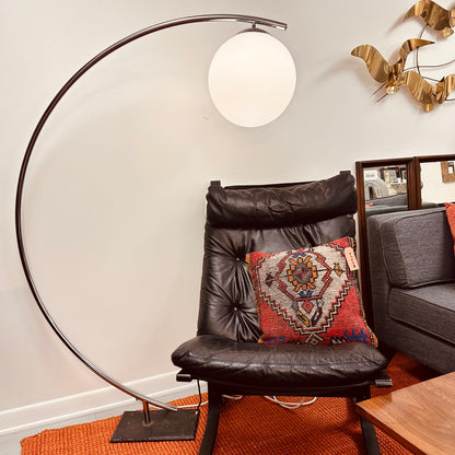 MCM ARCHED FLOOR LAMP WITH LARGE GLOBE