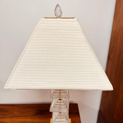 DIAMOND BASE CUT GLASS TABLE LAMP