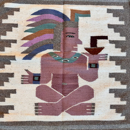 ZAPOTEC HANDWOVEN WOOL MEXICAN TAPESTRY