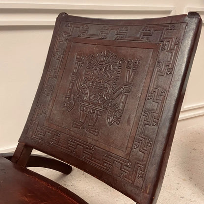 VINTAGE ANGEL PAZMINO LEATHER ARM CHAIR FROM ECUADOR