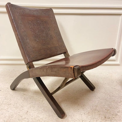 VINTAGE ANGEL PAZMINO LEATHER ARM CHAIR FROM ECUADOR