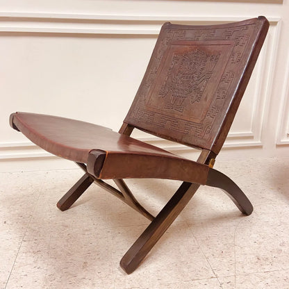 VINTAGE ANGEL PAZMINO LEATHER ARM CHAIR FROM ECUADOR
