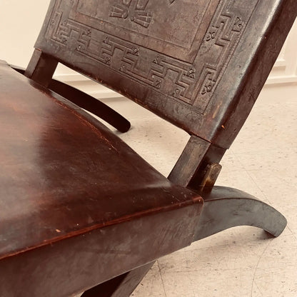 VINTAGE ANGEL PAZMINO LEATHER ARM CHAIR FROM ECUADOR