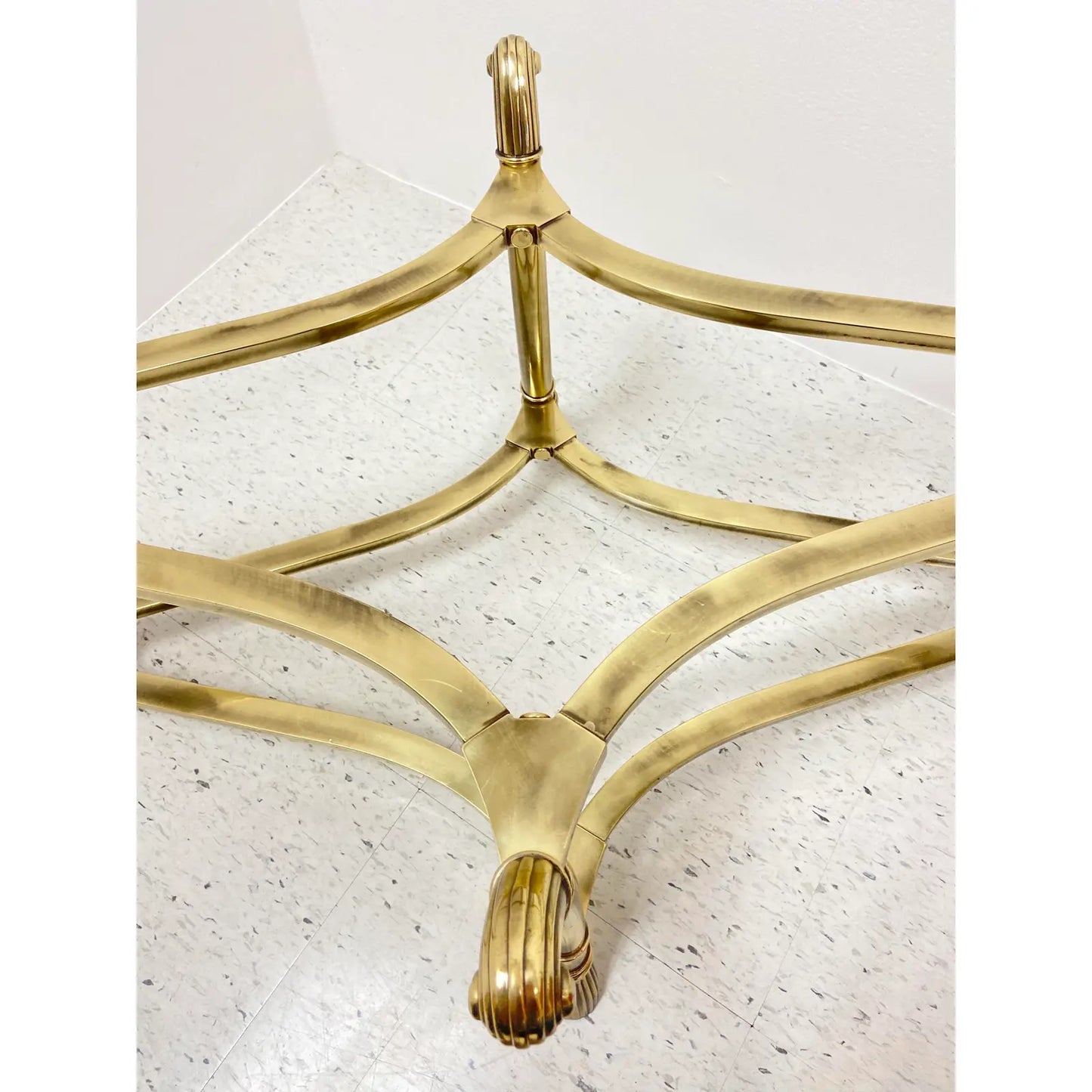 SOLID BRASS COFFEE TABLE BASE IN ART DECO STYLE