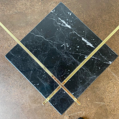 ARTEDI ITALIAN COFFEE TABLE BASE IN BLACK MARBLE & BRASS