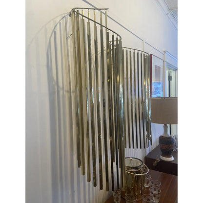 CURTIS JERE GOLDEN WAVE WALL SCULPTURE, 1980S