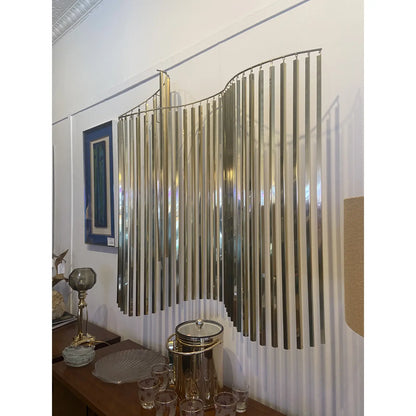 CURTIS JERE GOLDEN WAVE WALL SCULPTURE, 1980S