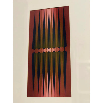 1970S OP ART PRINT BY DORDEVIC MIODRAG ON ACRYLIC PAPER