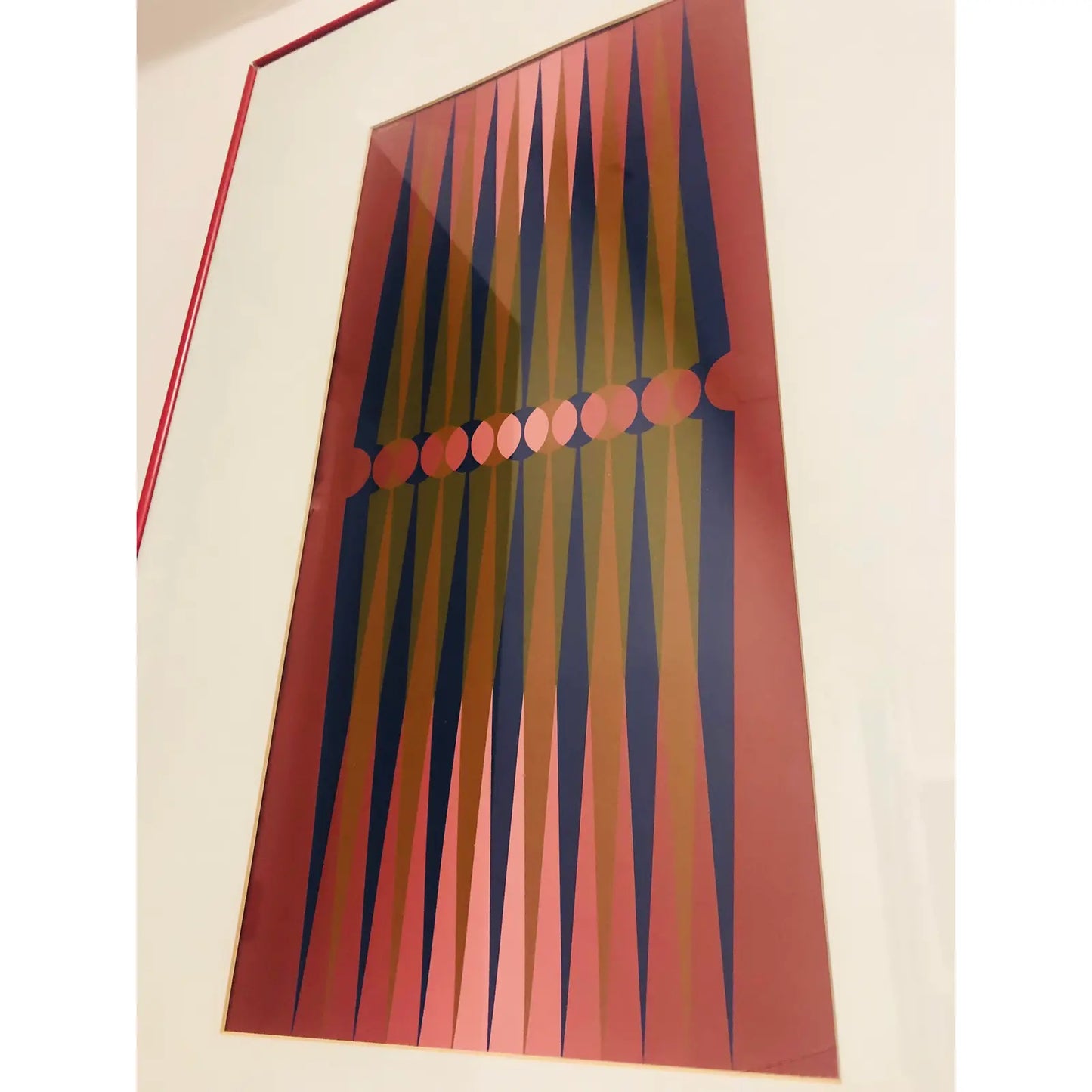 1970S OP ART PRINT BY DORDEVIC MIODRAG ON ACRYLIC PAPER