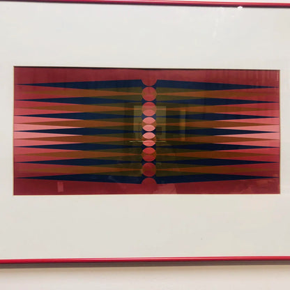 1970S OP ART PRINT BY DORDEVIC MIODRAG ON ACRYLIC PAPER