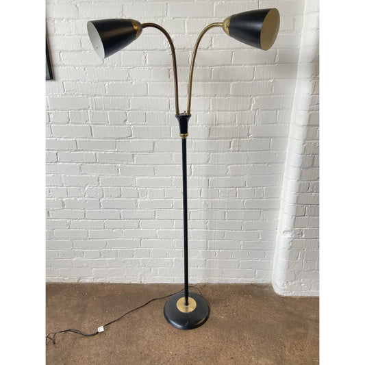 GERALD THURSTON GOOSENECK FLOOR LAMP WITH DUAL LIGHTS