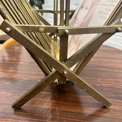 ELEGANT ITALIAN BRASS MAGAZINE RACK