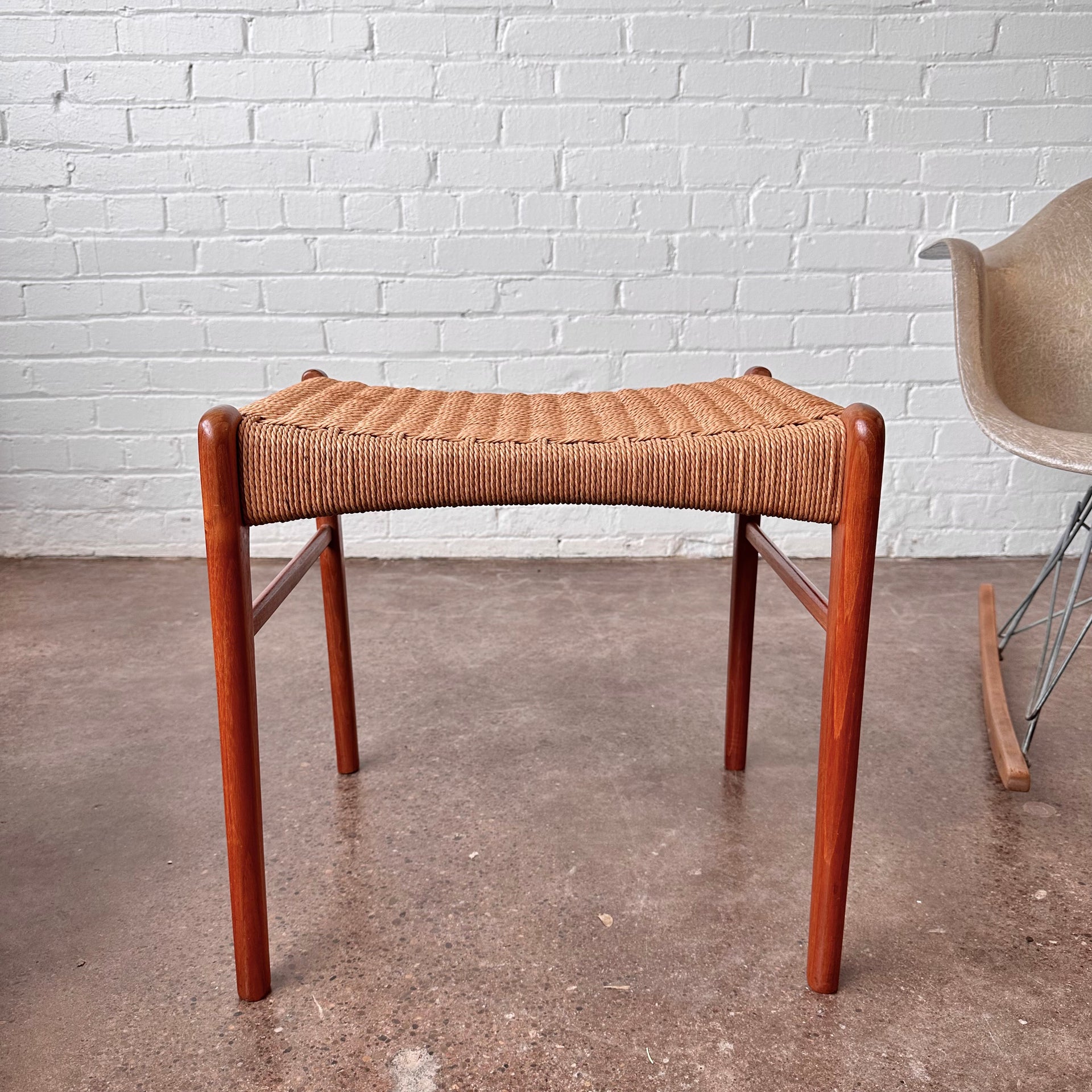 1950S TEAK & CORD ROPE STOOL BY NIELS O MØLLER – MiMO Decor