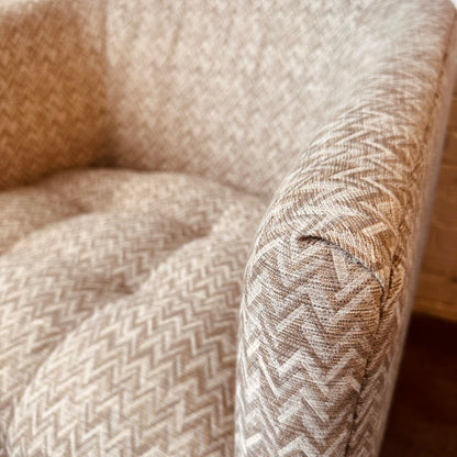 ROWE CHEVRON UPHOLSTERED SWIVEL CHAIRS - PAIR